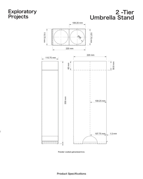Pipes and Beams - 2-Tier Umbrella Stand Orange