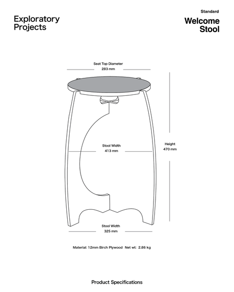 Welcome Stool Standard - "CHARCOAL"