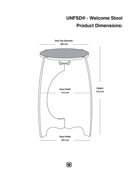 Welcome Stool - "CHARCOAL"